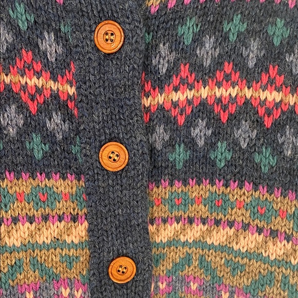 L.L. Bean Style Fair Isle Women's Multicolor Patterned Cardigan Wool - Picture 4 of 12